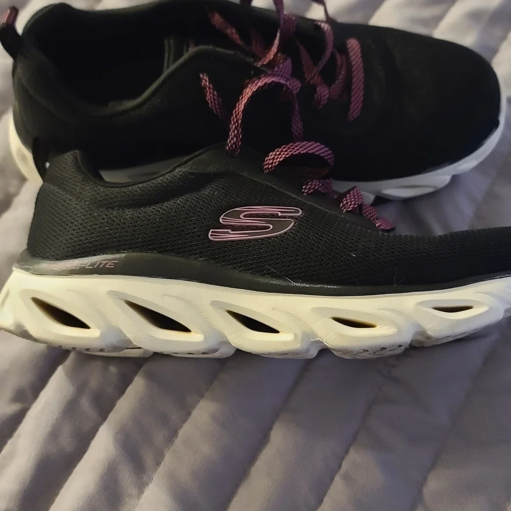 Skechers Kids Black and Purple Sneakers
